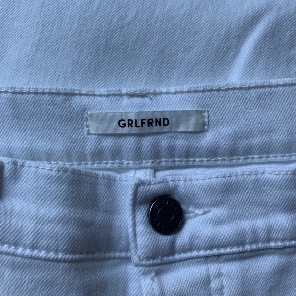 NWT GRLFRND Helena Straight Leg Raw Hem White Jean - Picture 3 of 6